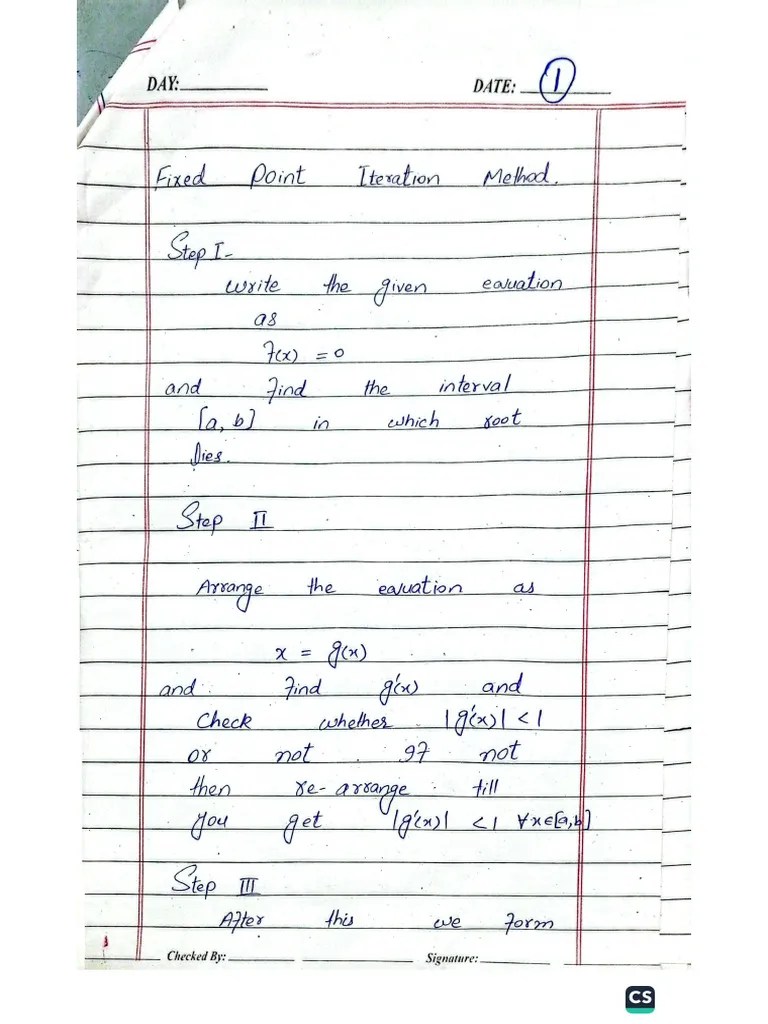 Fixed Point Iteration Method | PDF