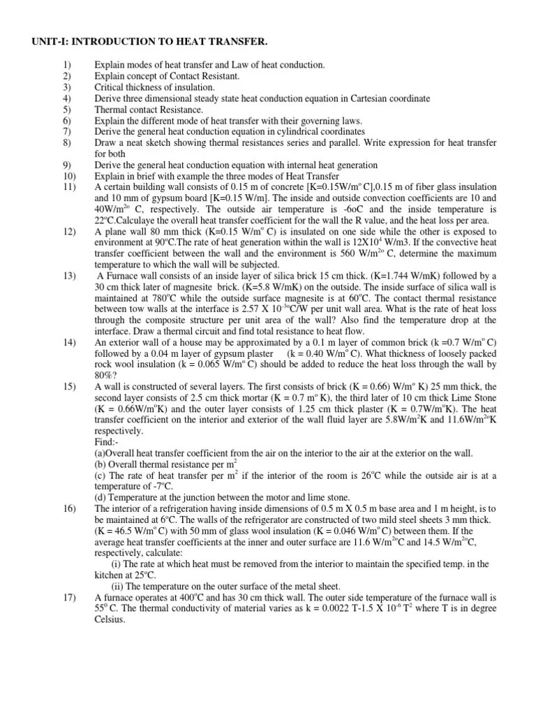 Heat Transfer Assignment 1 Pdf Heat Transfer Thermal Insulation