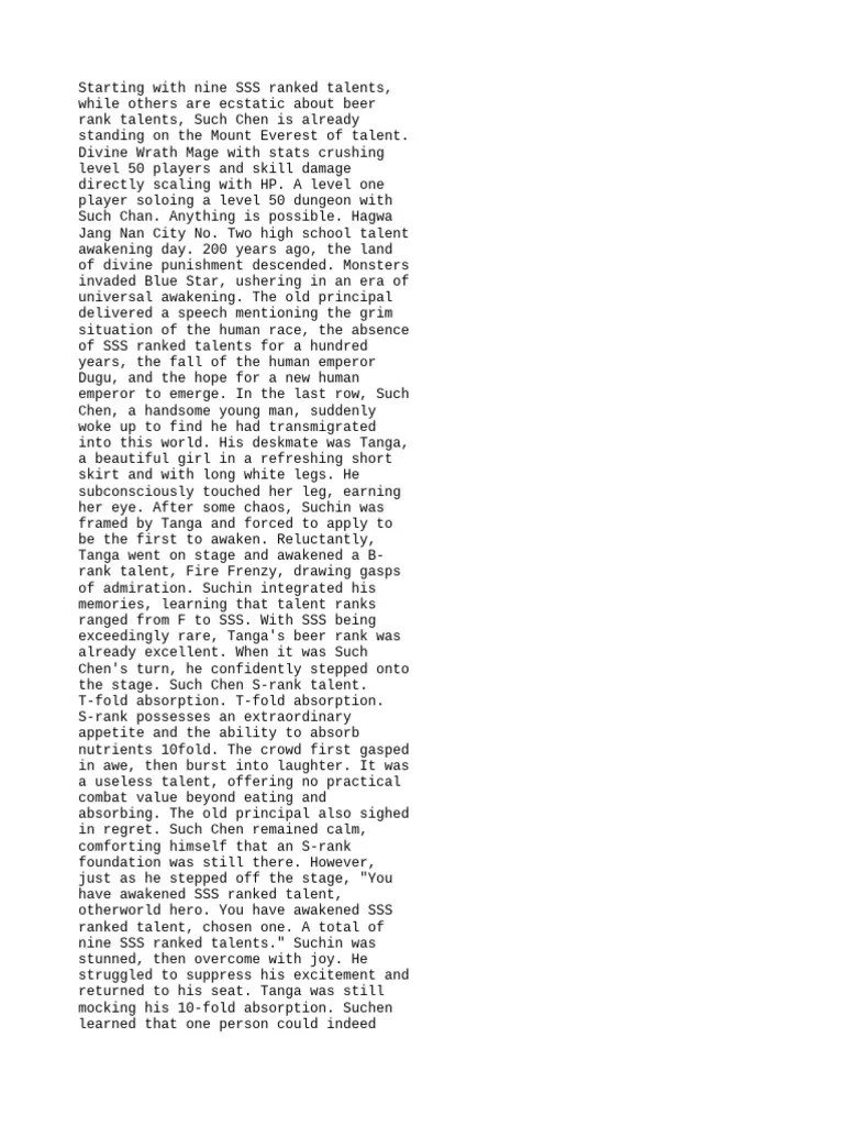 (English (Auto-Generated) ) FULL LEVEL 1 With 9 SSS TALENTS & A HIDDEN GOD CLASS - ! My Stats ...