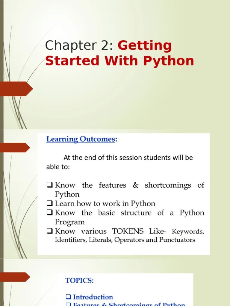 Chapter 2 - Getting Started With Python | PDF