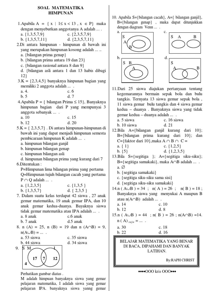 Contoh Soal Dan Pembahasan Matematika Smp 