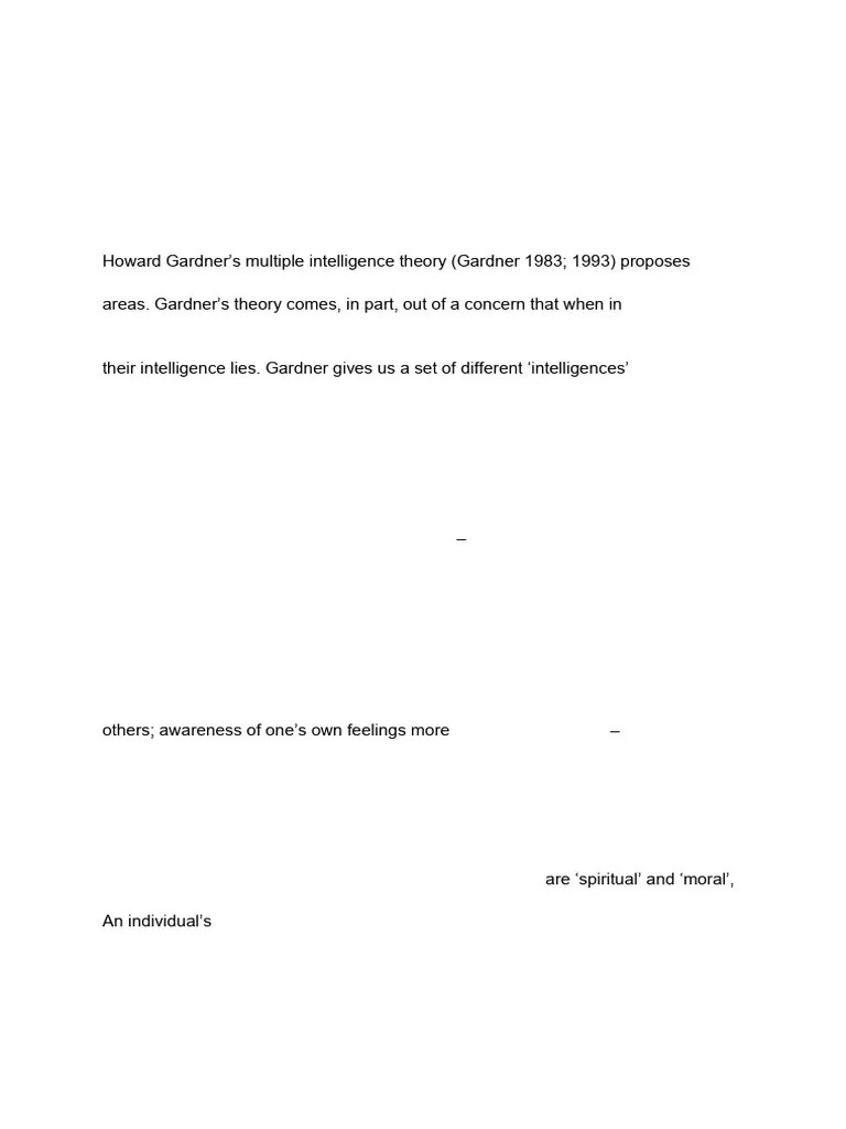 Multiple Intelligences And Learning Styles | PDF | Learning | Intelligence