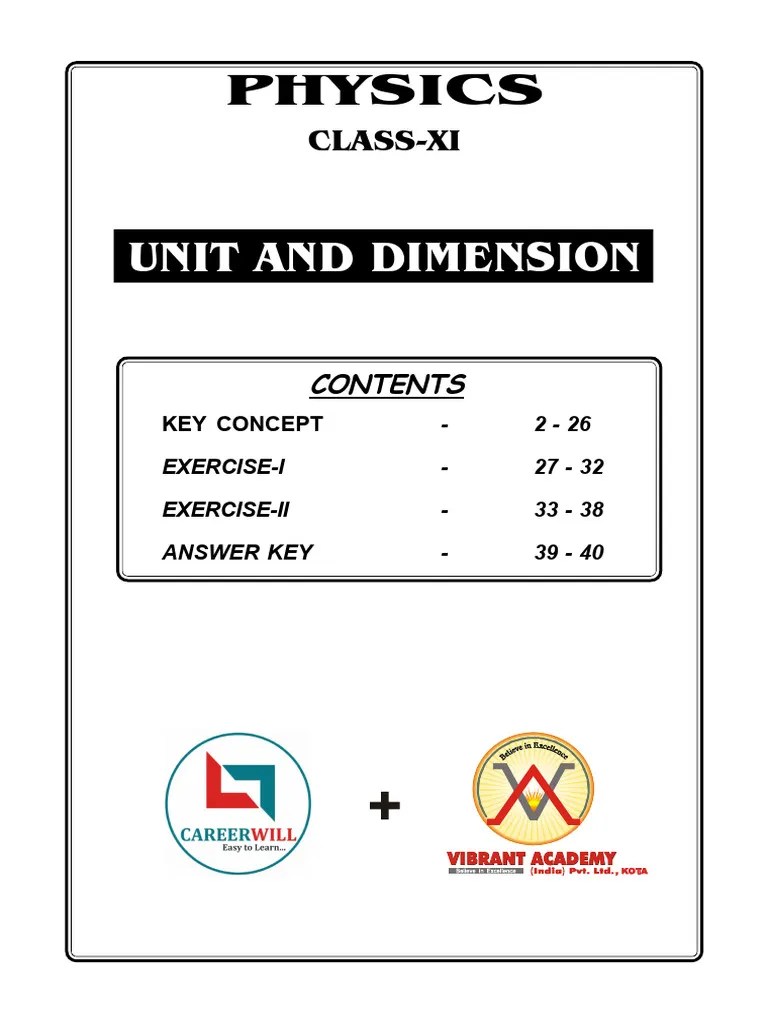 1.units And Dimensions, VECTOR, Basic Maths - XI | PDF | Euclidean ...