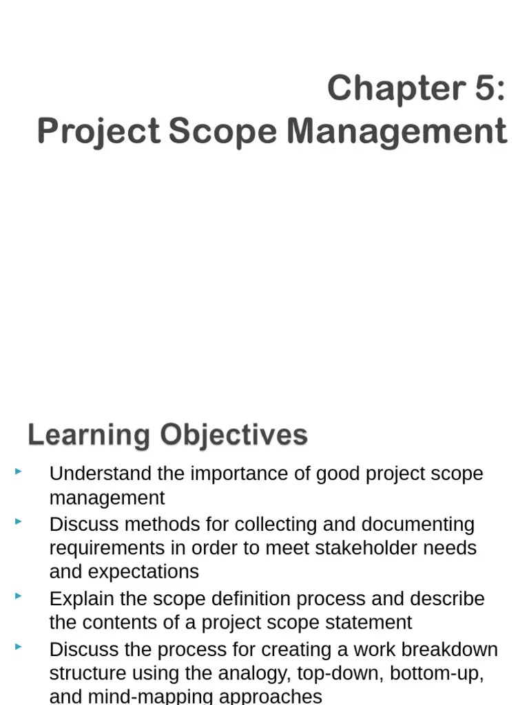 Chapter 5 Project Scope Management | PDF | Project Management