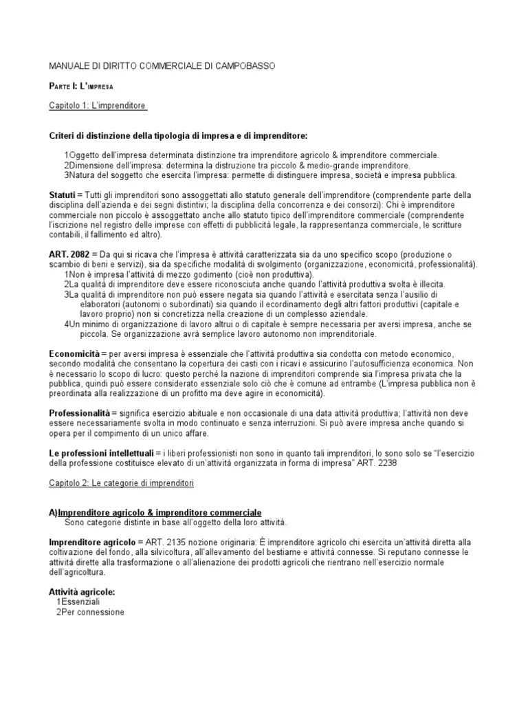 Esempio 89 Imprenditore Agricolo Diritto Commerciale 