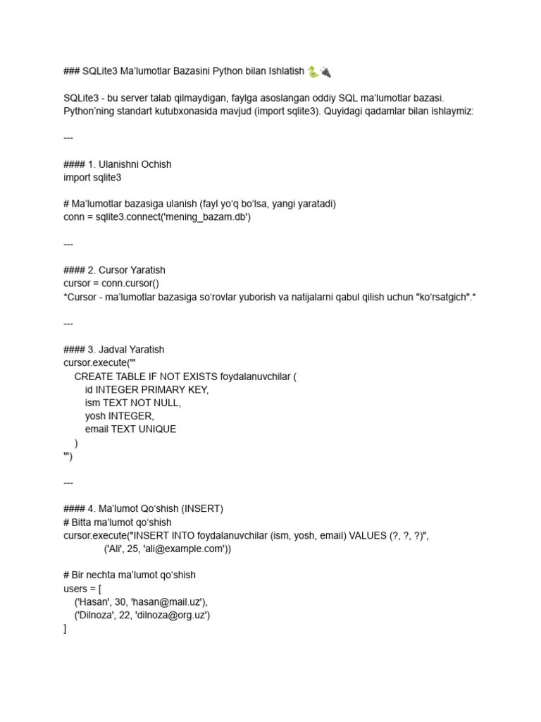 SQLite3 Python | PDF