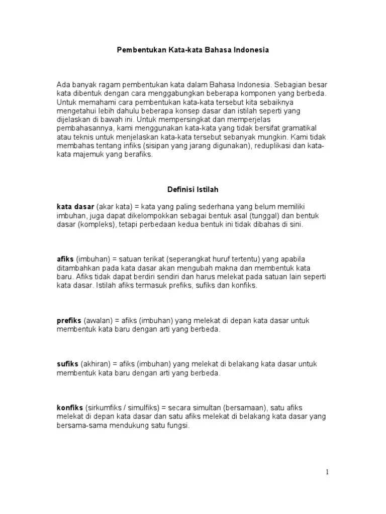 Pembentukan Kata | PDF