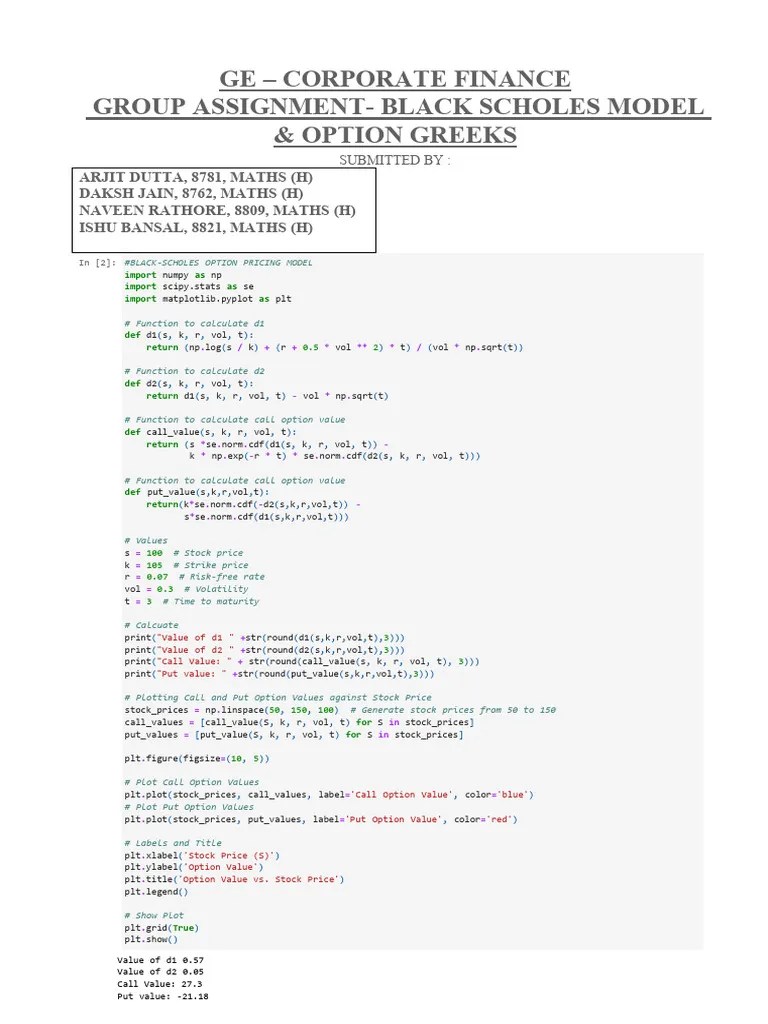 Black Scholes Model Pdf Greeks Finance Option Finance - Perfect Abstract Picture - HD