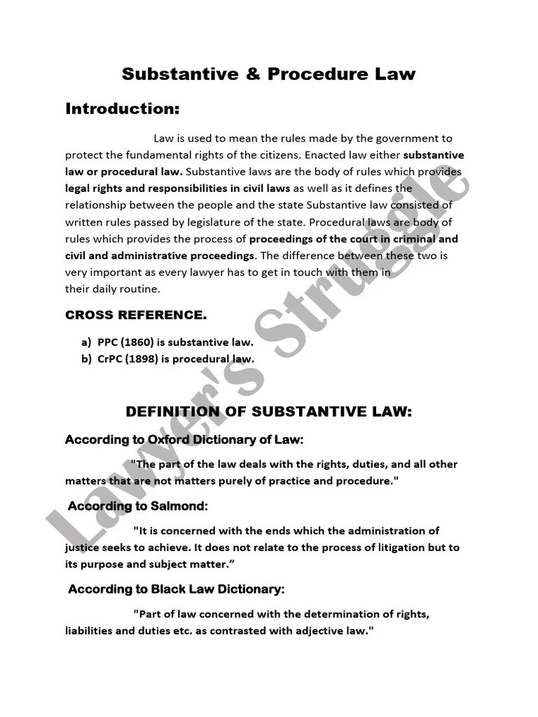 Procedural And Substantive Laws | PDF | Lawsuit | Pleading