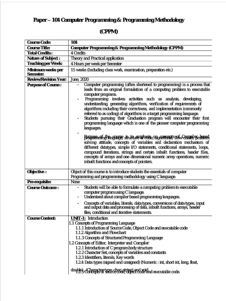 Gramming Amp Programming Methodology CPPM P - Compress | PDF ...