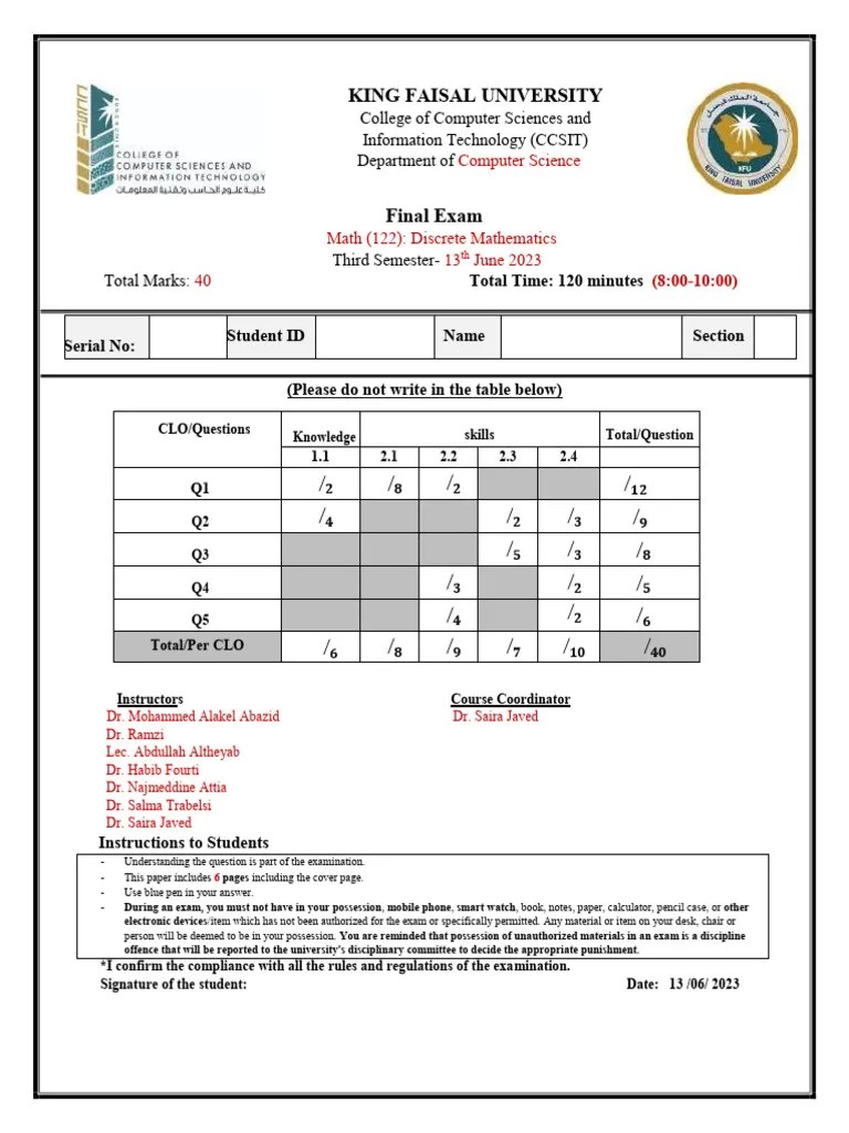 Final Exam June 2023 Final Version 2 Pdf Mathematics