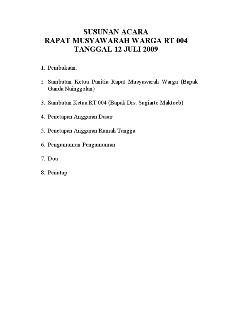 Susunan Acara | PDF