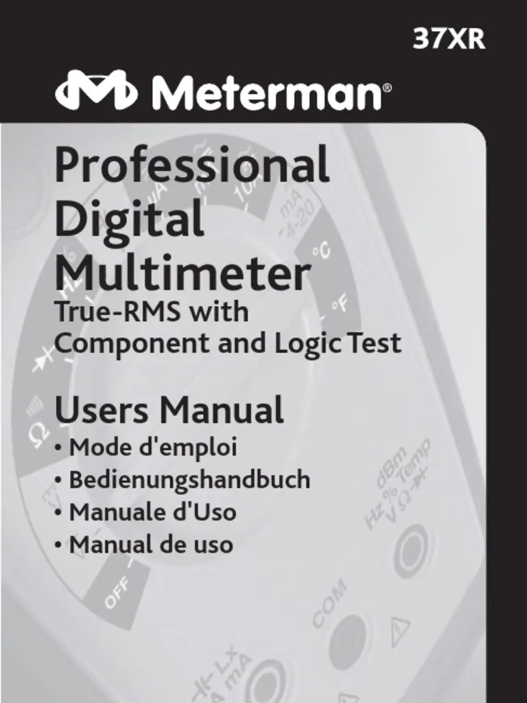 Professional Digital Multimeter: Users Manual | PDF | Capacitor ...