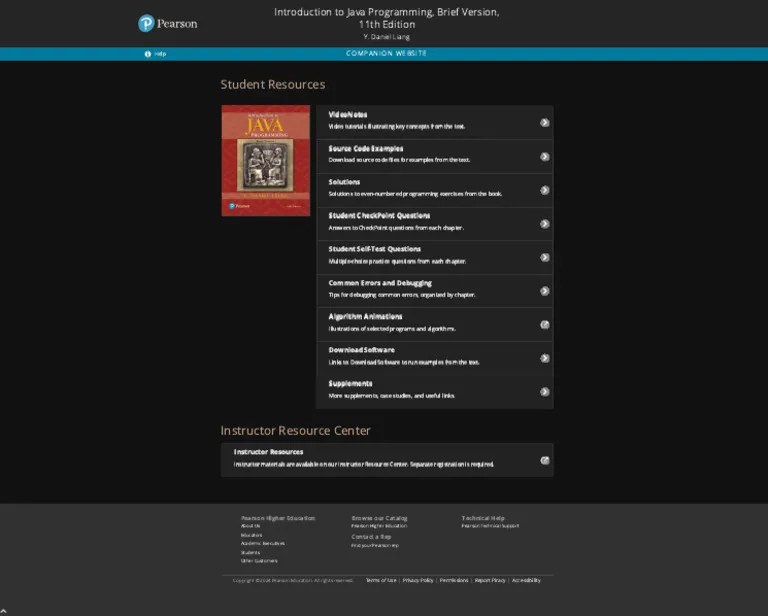 Student Resources - Liang, Introduction To Java Programming, Brief ...