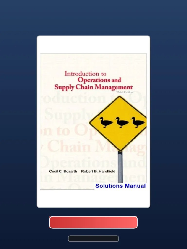 Introduction To Operations And Supply Chain Management 3rd Edition Bozarth Ebook And TestBank ...