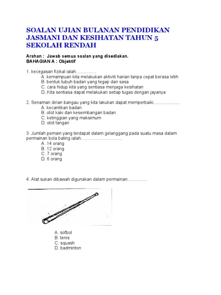Contoh Soalan Pendidikan Kesihatan Tahun 5 / Lembaran Kerja Pendidikan Kesihatan Tahun 5 Otosection
