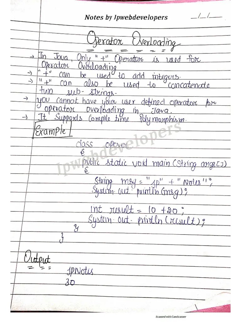 Operator Overloading In Java | PDF