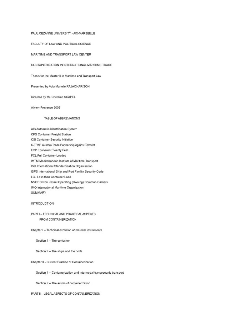 Maritime Transport | PDF | Containerization | Water Transport