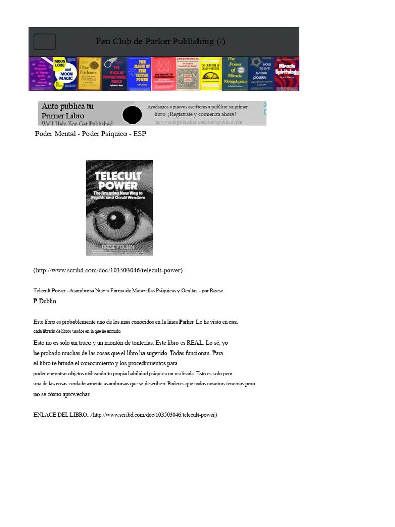 Libros De Poder Psíquico Y Autoayuda Pdf Mente