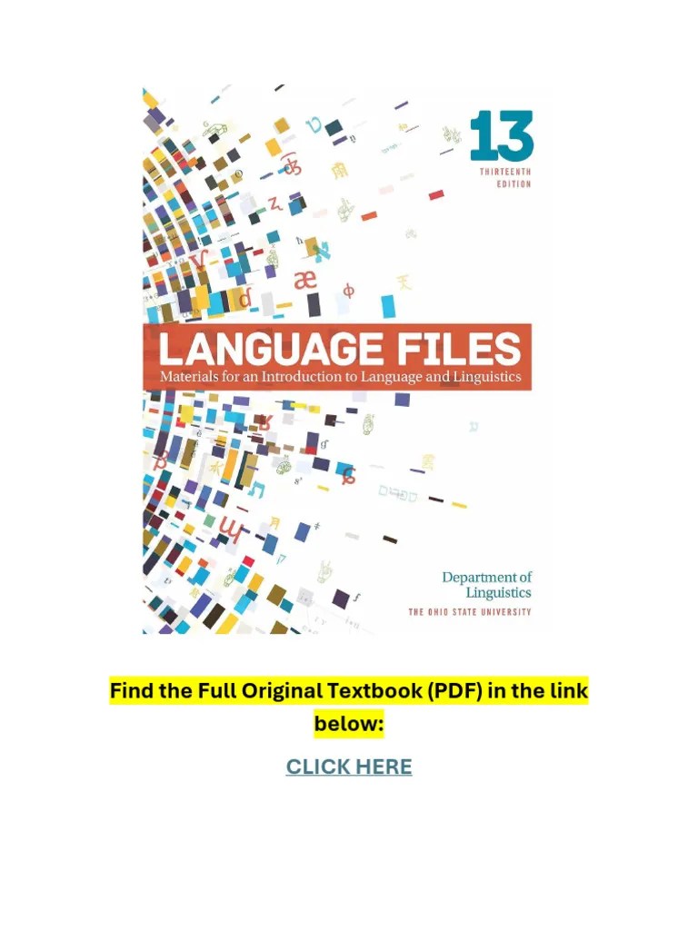 Language Files Materials For An Introduction To Language And Linguistics, 13th Edition | PDF ...