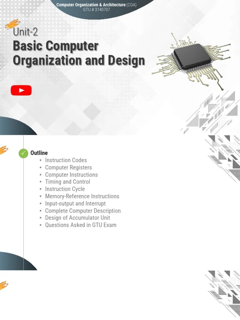 Unit-2 - Basic Computer Organization And Design | PDF | Central Processing Unit | Office Equipment