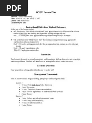 Some students love math — others not so much. Lesson Plan Pdf Worksheet Lesson Plan