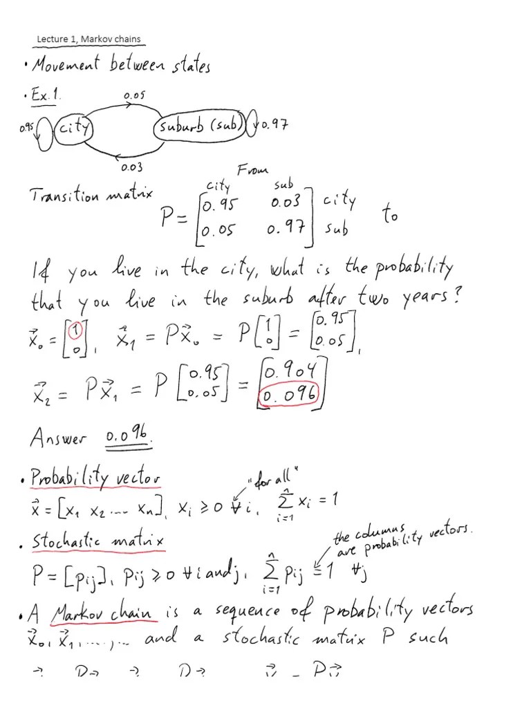 Lecture 1 Part 1 Markov Chains | PDF