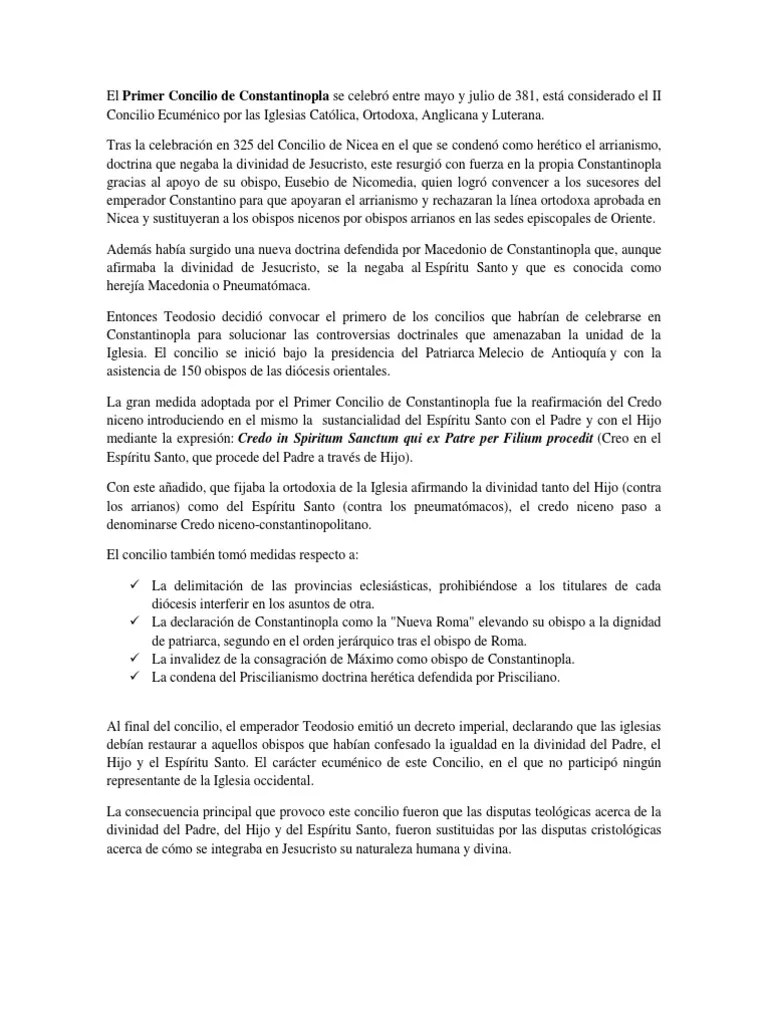 Concilio De Constantinopla Y Concilio De Calcedonia | PDF | Consejo De ...