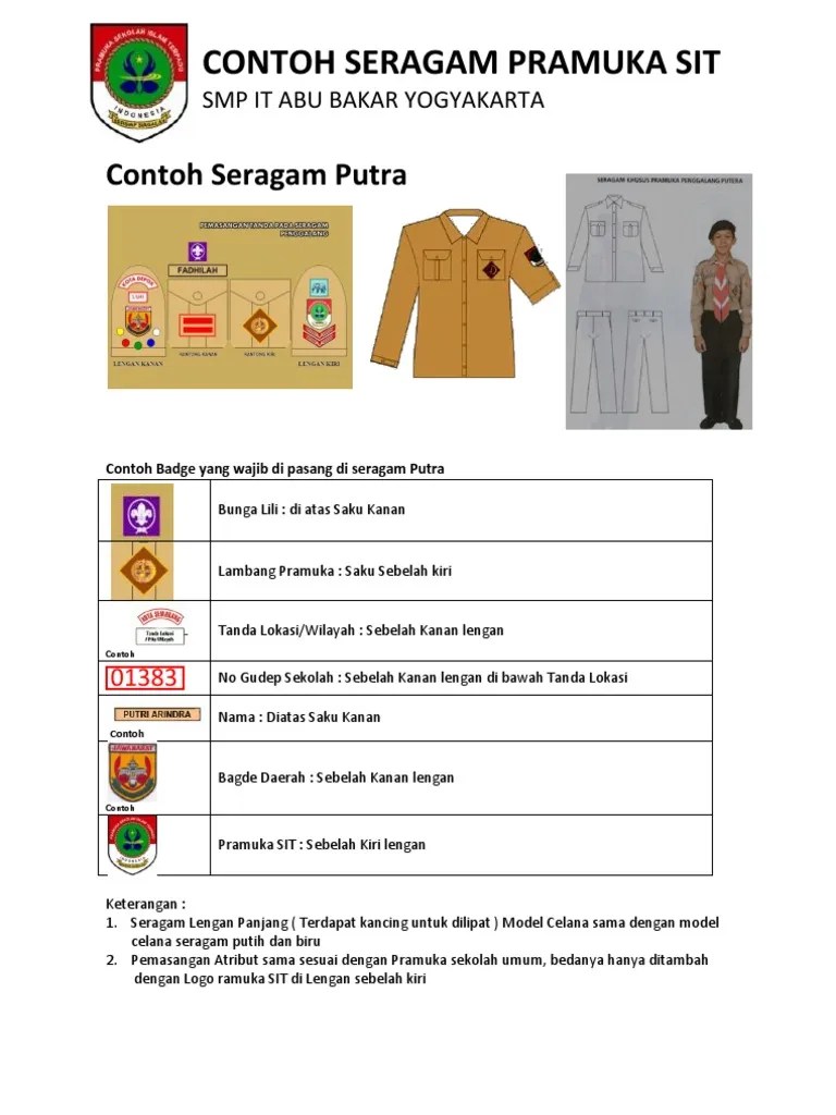 Contoh Seragam Pramuka SIT | PDF