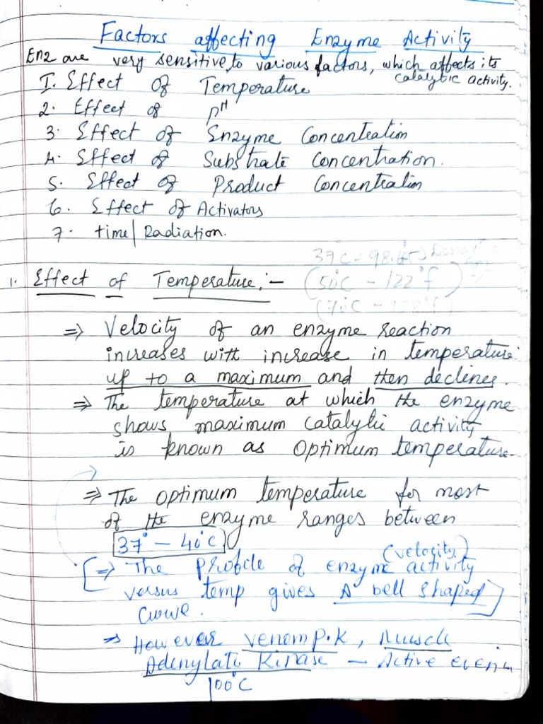 Factors Affecting Enzyme Activity | PDF