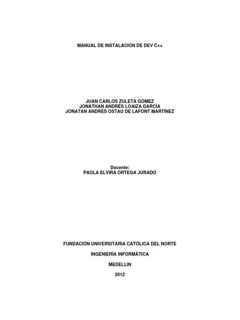 Manual De Instalacion De DEV-C++ | PDF | Programa De Computadora ...