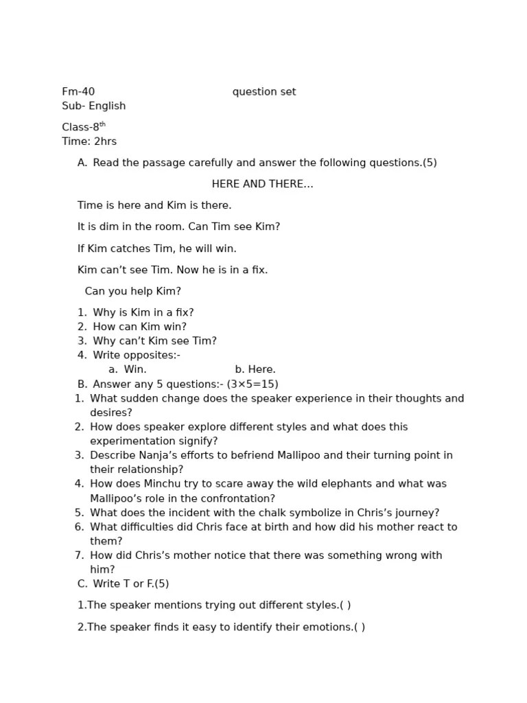 Class 8 Eng Pdf