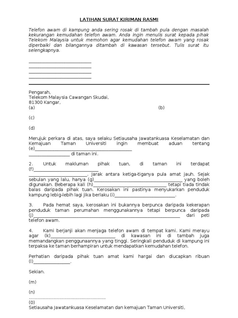 Contoh Surat Untuk Minta Confirmation Tentang Jalan