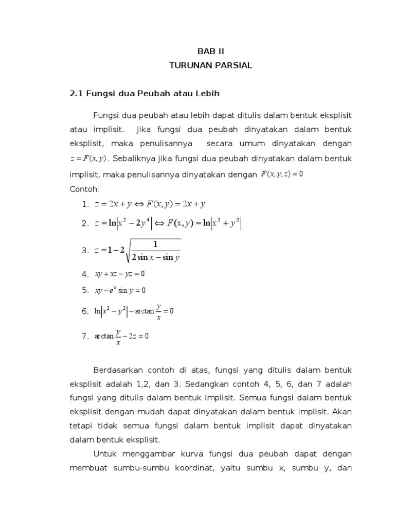 Contoh Soal Fungsi Dua Peubah Atau Lebih Berbagi Contoh Soal Cute766