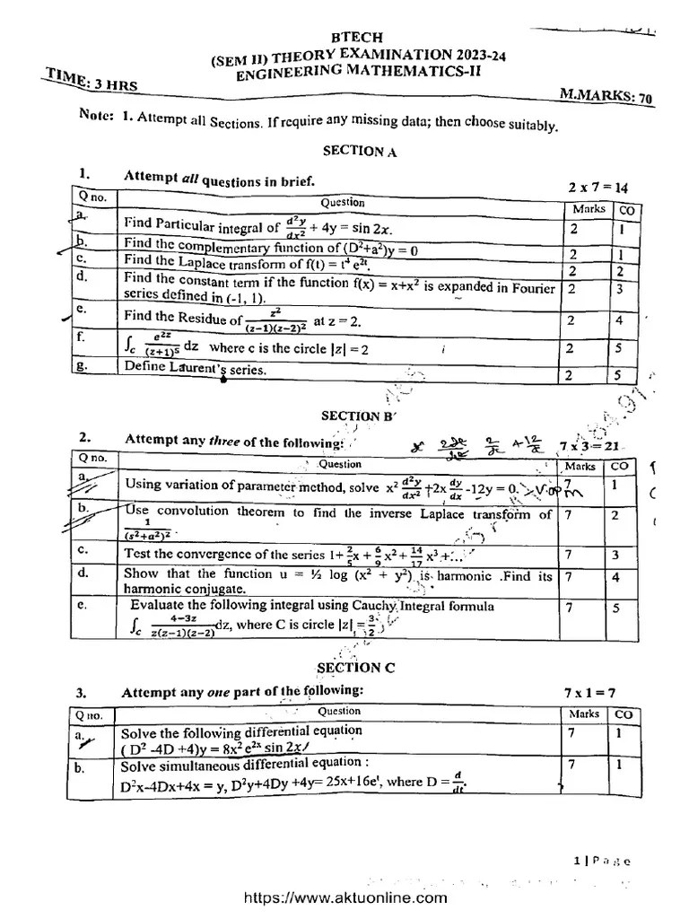 Btech 2 Sem Mathematics 2 Differential Equations 101202 2022 Pdf - Premium Abstract Wallpaper Gallery - Retina