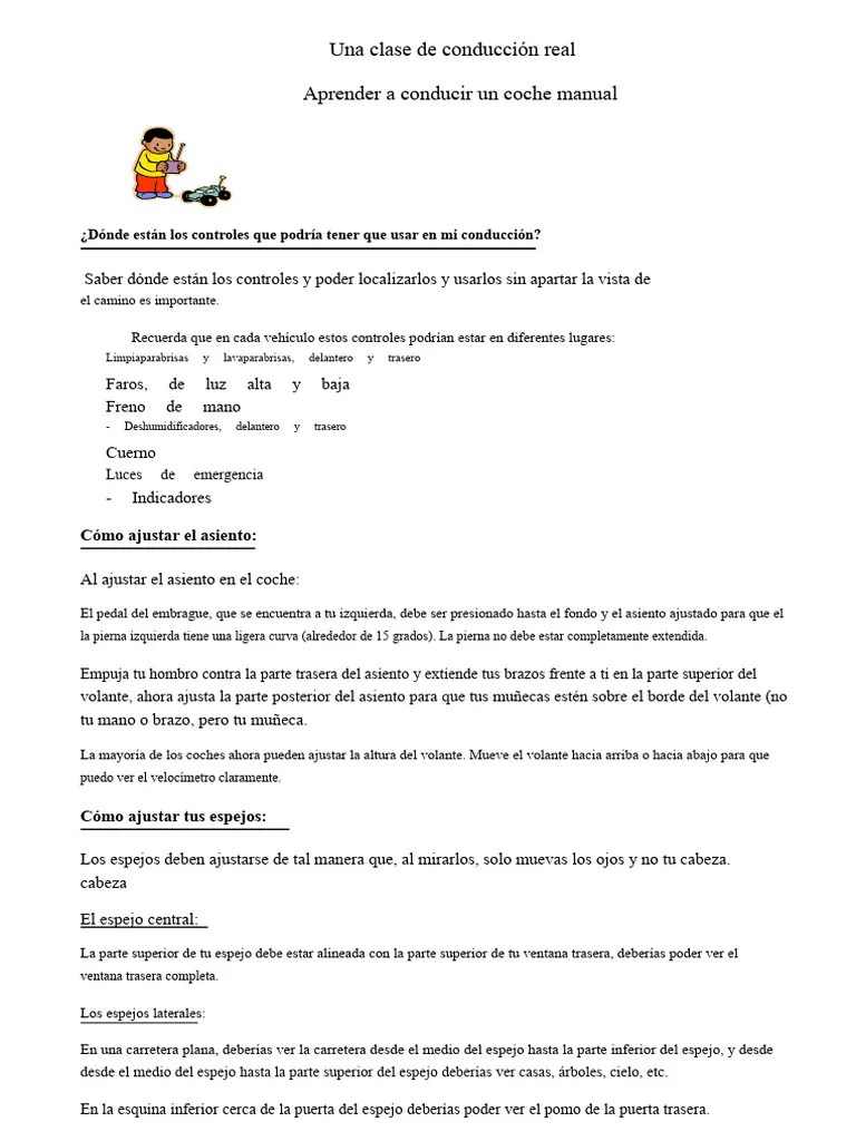 Cómo Conducir Un Coche Manual PDF | PDF | Embrague | Tecnología De Vehículos