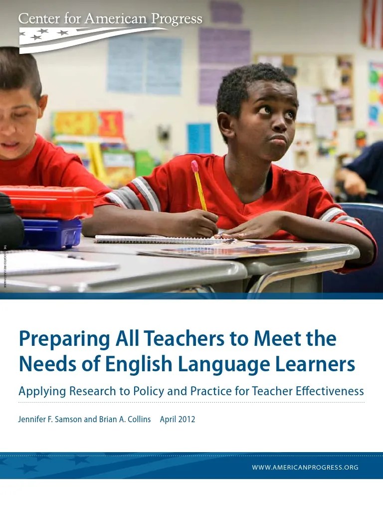 Preparing All Teachers To Meet The Needs Of English Language Learners ...