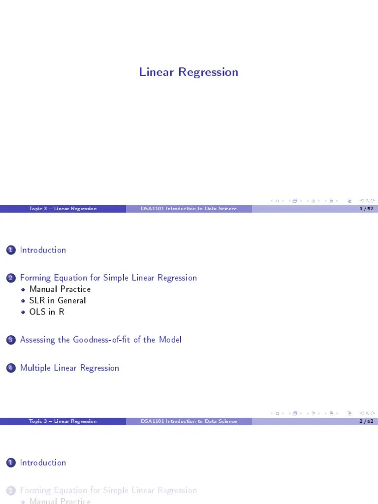 Topic3 Linear Regression | PDF | Ordinary Least Squares | Linear Regression