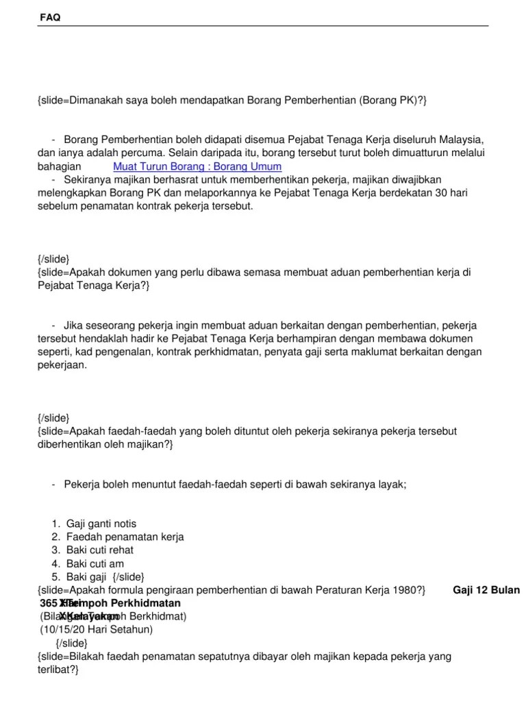 Untuk lebih jelasnya anda bisa melihat contoh surat pemberhentian kerja oleh majikan di bawah ini. Faq Pdf