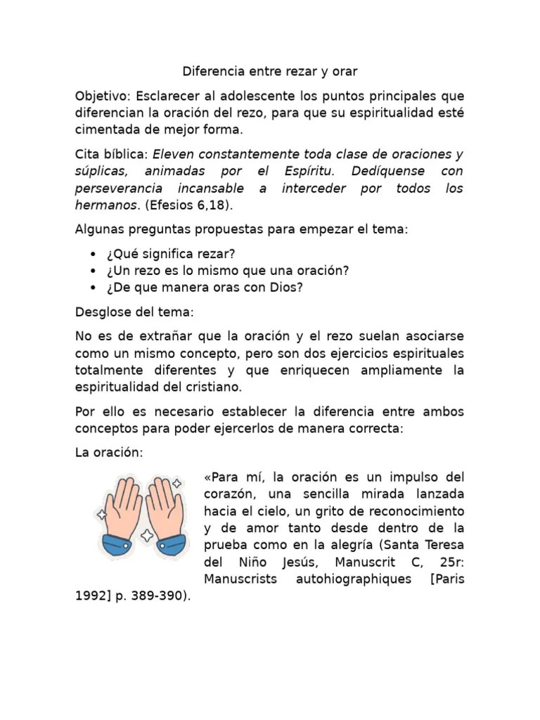 Diferencia Entre Rezar Y Orar | PDF | Oración | Espiritualidad