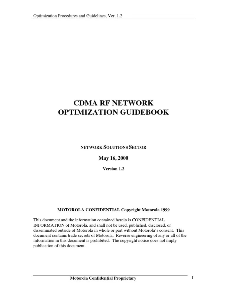 CDMA RF Network Optimization Guidebook | PDF | Simulation ...