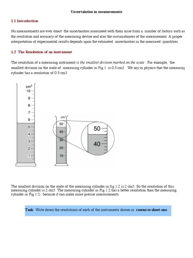 Uncertainties | Measuring Instrument | Measurement