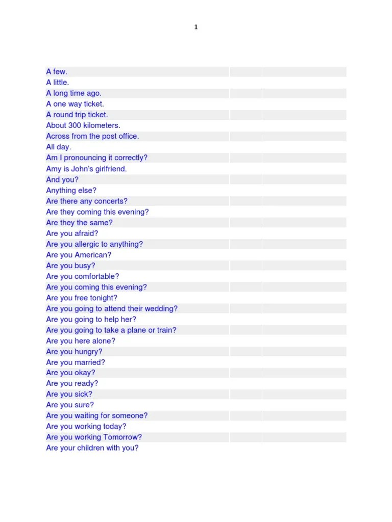 English Phrases | PDF | Waiting Staff | Leisure