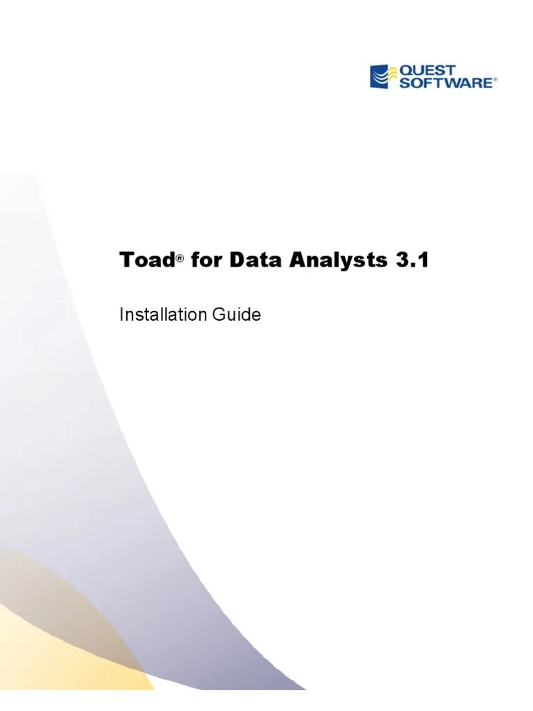 Toad For Data Analysts 3.1: Installation Guide | Download Free PDF ...