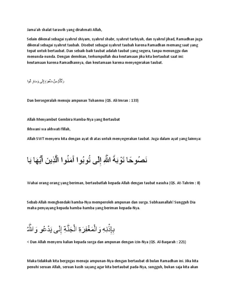 Ceramah Tentang Taubat | PDF