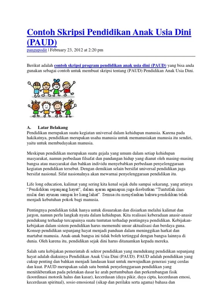Contoh Makalah Tentang Pentingnya Pendidikan Anak Usia Dini