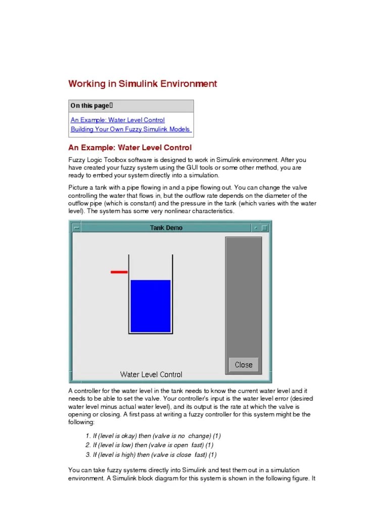 (Help - Working In Simulink Environment - Tutorial - (Fuzzy Logic ...