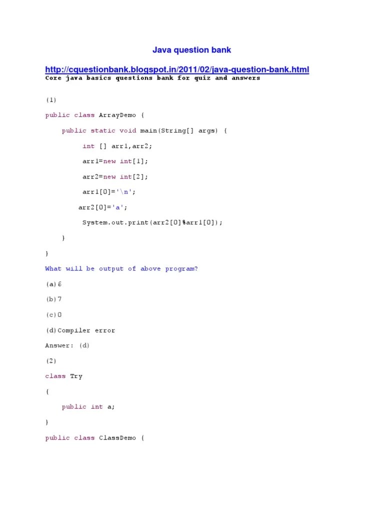 Java Question Bank Pdf C Programming Language C Sharp