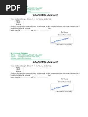 Itulah yang dapat kami bagikan terkait surat keterangan sakit puskesmas bandung pdf. Contoh Surat Keterangan Sakit Pdf