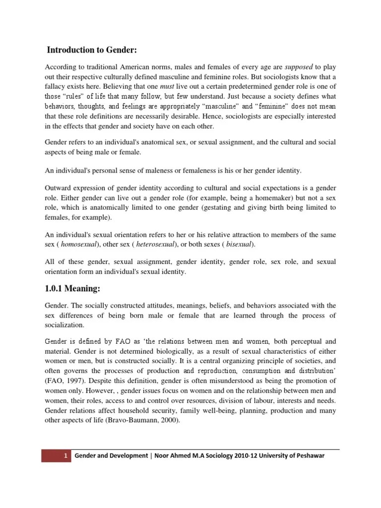 Gender And Development | PDF | Gender And Development | Gender